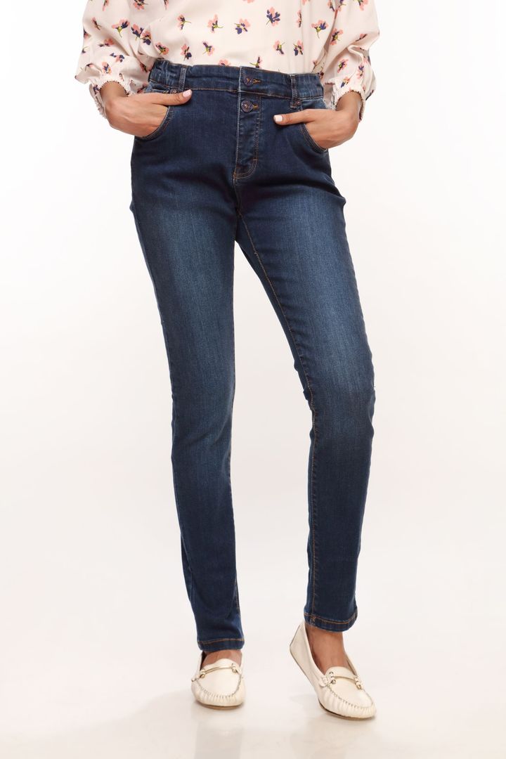 High Rise Rinse Wash Jeans